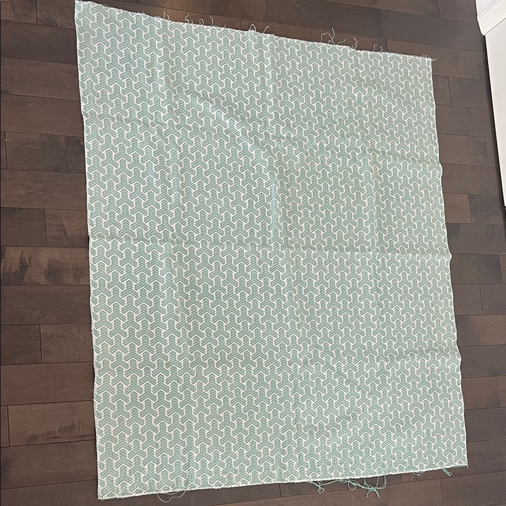 Green and White Patterned Fabric